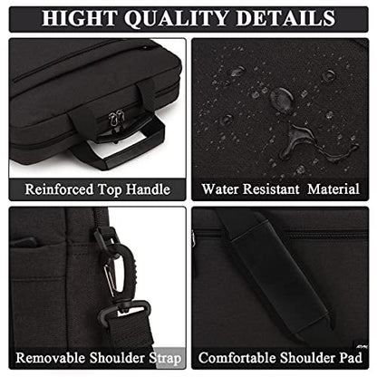 RAVUO Laptop Bag for Men, Water Resistant Shoulder Messenger Bag 15.6inch Computer Carrying Case Business Briefcase with Organizer Pocket | Carrying Case - color: 15.6inch-black