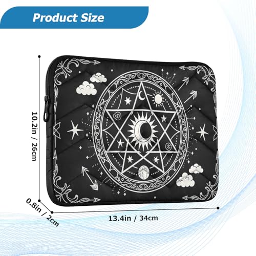 Mystic Array Black Padded Laptop Sleeve Case 13 Inch Soft Quilted Laptop Bag Waterproof Computer Sleeves - color: Mystic Array Black, size: Medium