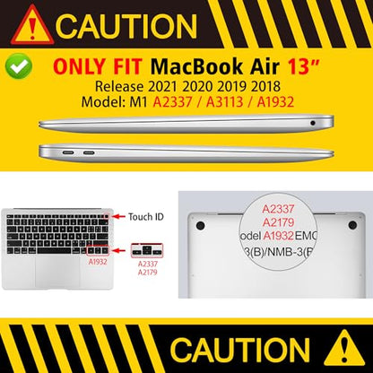 May Chen Compatible with New MacBook Air 13 inch Case 2021 2020 2019 2018 Release Model: M1 A2337 A2179 A1932, Plastic Hard Shell Case for MacBook Air 13 inch with Retina Display Fits Touch ID, Green - color: Green