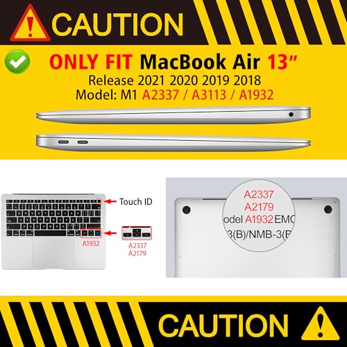 May Chen Compatible with New MacBook Air 13 inch Case 2021 2020 2019 2018 Model: M1 A2337 A2179 A1932, Plastic Hard Shell Case for MacBook Air 13 inch with Retina Display Fits Touch ID,Clear Glitter - color: Clear Glitter