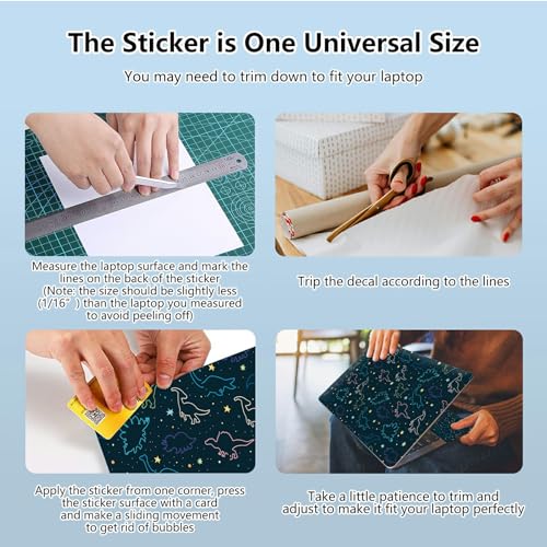 Universal Laptop Skin Sticker with 2 Wrist Pad Skins, Waterproof Scratch Resistant Vinyl Laptop Cover Decal, Cut to Fit for 11–15.6 Inch MacBook HP Dell Lenovo, Dinosaurs - color: Dinosaurs