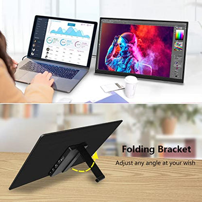 4k Portable Monitor, 14 Inch Portable Monitor USB C, 10-Bit Adobe 95% HDR Game Display with USB C/HDMI/Mini DP Compatible with Laptop/Game Console/PC/Surface - size: 14"