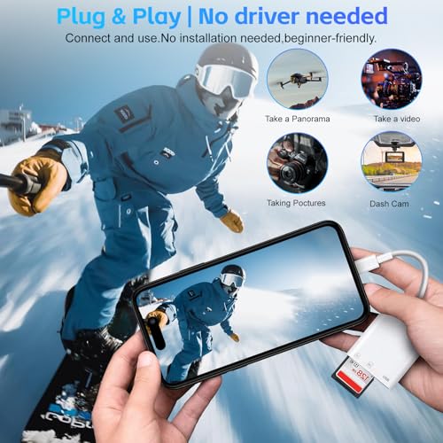 SD Card Reader for iPhone USB C,3 in 1 Memory Micro Sd Card Reader USB C with Dual Slots,Camera Adapter to iPhone Compatibletype-C Laptop,Usbc Sd Card Reader Camera, Android, MacBook Pro/Air,Laptop.
