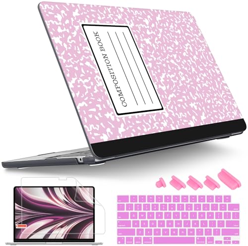 Tuiklol for MacBook Air 13 inch Case M5 2026 M4 2025 M3 2024 M2 2022 Release Model A3449 A3240 A3113 A2681,Plastic Hard Shell Cover for MacBook Air 13.6 with Touch ID, Composition Book - color: Composition Book