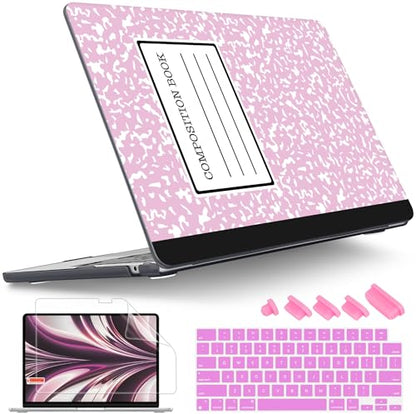 Tuiklol for MacBook Air 13 inch Case M5 2026 M4 2025 M3 2024 M2 2022 Release Model A3449 A3240 A3113 A2681,Plastic Hard Shell Cover for MacBook Air 13.6 with Touch ID, Composition Book - color: Composition Book