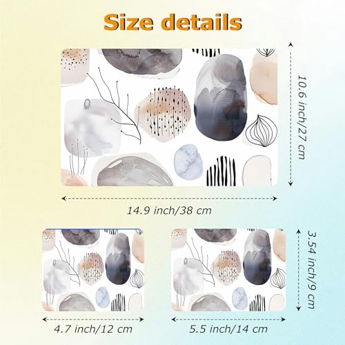 Universal Laptop Skin Sticker with 2 Wrist Pad Decals, 3-Piece Removable Vinyl Laptop Cover, Abstract Art Waterproof Anti-Scratch, Easy-Trim Fit for 13.3" 14" 15.6" Laptops - color: Abstract Art