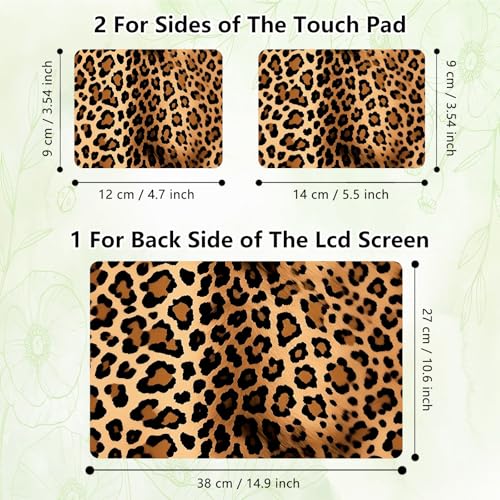 Laptop Skin Sticker Decal, Universal Reusable Vinyl Laptop Cover for 12" 13" 13.3" 14" 15" 15.4" 15.6" Notebook PC, Reusable Waterproof Scratch-Resistant with 2 Wrist Pads,Leopard Prints - color: Leopard Prints