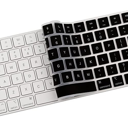 Keyboard Cover for Apple 2024/2023/2021 iMac All-in-One Desktop Keyboard, iMac 24 Inch with M4 /M3 /M1 Chip with Touch ID & Apple Magic Keyboard A2449 A2450 MK293LL/A MK2A3LL/A, US Layout -Black - color: Black