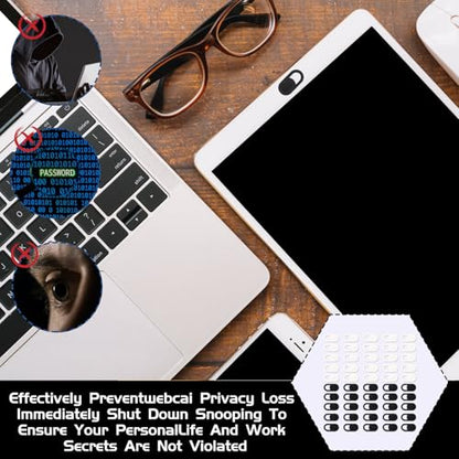 50PCS Webcam Cover Slide, 0.023 Inch Ultra-Thin Universal Web Camera Cover for Laptop, Computer, Phone–Secure Privacy with Smooth-Sliding Camera Cover(Black+White) - color: Black+White