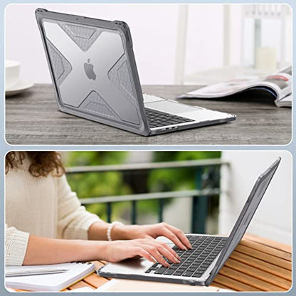 Fintie Case for MacBook Air 13.6 Inch A3449 A3240 A3113 A2681 (2022 2023 2024 2025 2026 Release) - Heavy Duty Rugged Hard Shell Case Cover for MacBook Air 13 Inch M2 M3 M4 M5 Chip, Gray - color: Gray