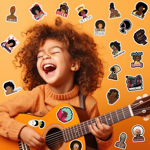 Zonon 100 Pcs Melanin Stickers Black Girl Laptop Water Bottle Decal | Waterproof Vinyl for Teens Women, Computer Skateboard Phone, Black Girl Magic Empowerment Theme, Aesthetic Graffiti Patches - style: Classic