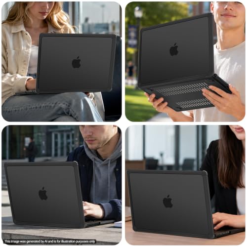 MOSISO Compatible with MacBook Pro 14 inch Case M5 M4 M3 M2 M1 2026-2021 | 3 in 1 Kit Anti-Crack Hard Shell with TPU Bumper, A3427 A3426 A3434 A3112 A3185 A3401 A2918 A2992 A2779 A2442, Black - color: Black
