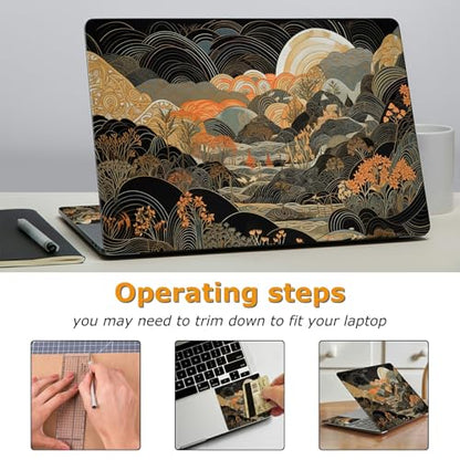 Universal Laptop Skin Sticker with 2 Wrist Pad Decals, 3-Piece Removable Vinyl Laptop Cover, Japan Landscape Waterproof Anti-Scratch, Easy-Trim Fit for 13.3" 14" 15.6" Laptops - color: Japan Landscape