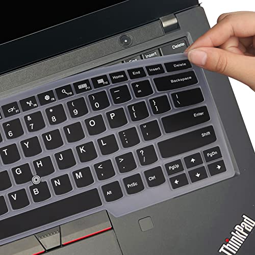 Keyboard Cover for 14“ Lenovo Thinkpad T14 Gen 2/1, E14 Gen 4/3/2, T14s Gen 3/2/1, L14 Gen 3/2, Thinkpad T490 T495 T480 T480S T470, ThinkPad P14s, X1 Carbon 8th/7th/6th, Thinkpad X1 Extreme Gen 1 2 3 - color: Black