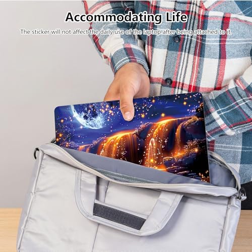 Universal Laptop Skin Sticker with 2 Wrist Pad Skins, Waterproof Scratch Resistant Vinyl Laptop Cover Decal, Cut to Fit for 11–15.6 Inch MacBook HP Dell Lenovo, Golden Falls - color: Golden Falls