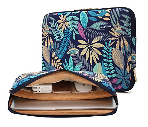 Canvas Water-Resistant for 15.6-17 Inch Laptop Sleeve Case Bag (17 Inches, Forest Series Bule) - color: Forest Series Bule, size: 17 Inches