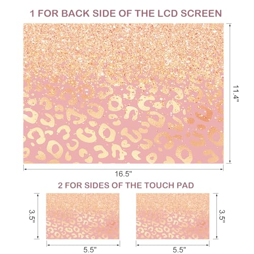 DINKY Laptop Skin Sticker Decal, 16" 16.5” 17” 17.3 inch Laptop Universal Reusable Vinyl Skin Stickers Art Cover Decal Notebook PC Personalized Protector (Light Orange) - color: Leopard Print 02