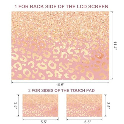 DINKY Laptop Skin Sticker Decal, 16" 16.5” 17” 17.3 inch Laptop Universal Reusable Vinyl Skin Stickers Art Cover Decal Notebook PC Personalized Protector (Light Orange) - color: Leopard Print 02