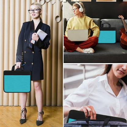 Laptop Sleeve Bag 15.6 inch, Travel Laptop Case Handbag Shockproof Protective Computer Cover Carrying Bag Briefcase for 15" 15.6" HP Asus Acer Dell Lenovo Laptop Notebook Ultrabook, (Black/Sky blue) - color: Black/Sky Blue, size: 15.6 inch