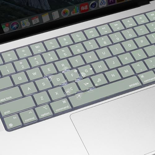 MOSISO Keyboard Cover Skin Compatible with MacBook Air 15 inch M3 M2 | A3114 A2941/Air 13.6 A3113 A2681/Pro 14/16 M4 M3 M2 M1, Antique Green - color: Antique Green