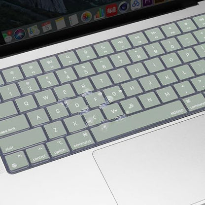 MOSISO Keyboard Cover Skin Compatible with MacBook Air 15 inch M3 M2 | A3114 A2941/Air 13.6 A3113 A2681/Pro 14/16 M4 M3 M2 M1, Antique Green - color: Antique Green