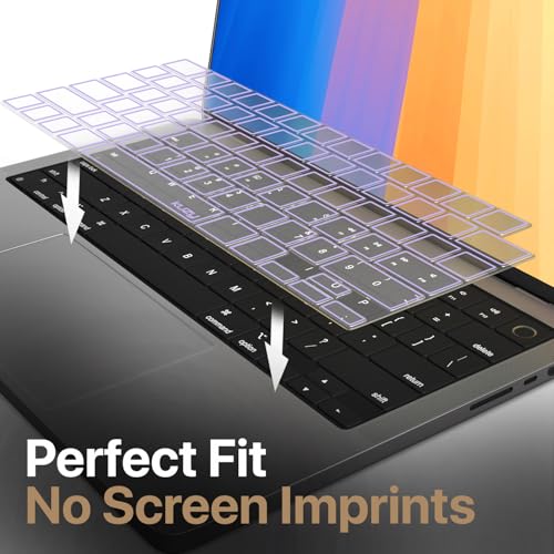 Purple Premium MacBook Pro 14"/16" Keyboard Cover 2026-2023 M5-M1 Pro/Max - MacBook Air 13"/15" Keyboard Cover - A3240 A3241 A3401 A3403 A3114 A3113 - US Layout TPU, Purple - color: Purle