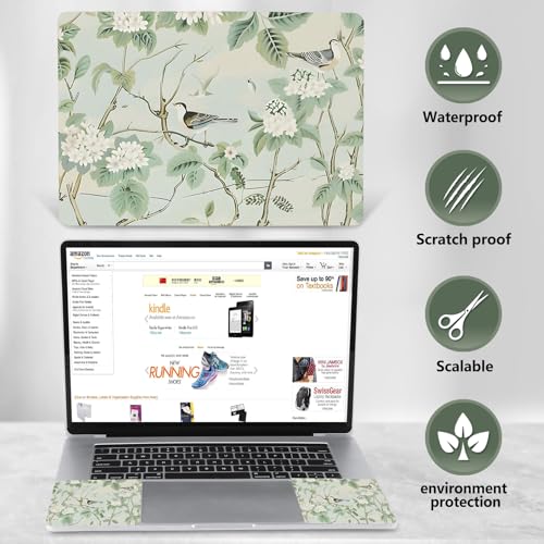 AIMSA Laptop Notebook Skin Sticker Cover Decal, 12 13 13.3 14 15 15.4 15.6 inch Laptop Vinyl Skin Sticker Netbook Cover Art Protector, Green Leaf Bird - color: Green Leaf Bird