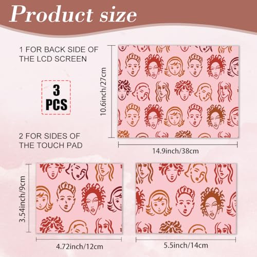 PLIGREAT 12-15 Inch Laptop Decal Sticker Skin Cover, Hand Drawn Portraits Laptop Sticker Skins Decal Universal Removable Vinyl Notebook Art Protector Netbook PC Cover Decals