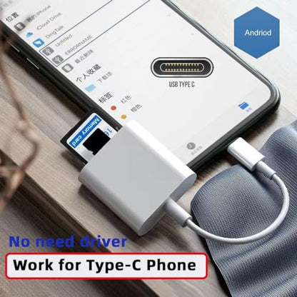 chenyang 2 in 1 USB C to TF Micro SD SDXC SDHC Card Reader Adapter 480Mbps Compatible with Laptop Tablet Phone - style: SD Card 2 IN 1