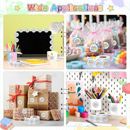Haooryx Back to School Stickers - 500Pcs Welcome to Kindergarten Water Bottle Laptop Sticker Rolls Self Adhesive Preschool Student Teacher Supplies Page Activity Pad Goodie Bag Greeting Card Making - style: Welcome to Kindergarten