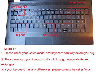 Silicone Keyboard Cover Skin Compatible for 15.6" HP Pavilion x360 15-br075nr, Pavilion 15-cc 15-cb Series 15-cc010nr 15-cb010nr, HP Envy x360 15m-bp 15m-bq Series, HP Envy 17.3" 17m-ae011dx (Black) - color: Black