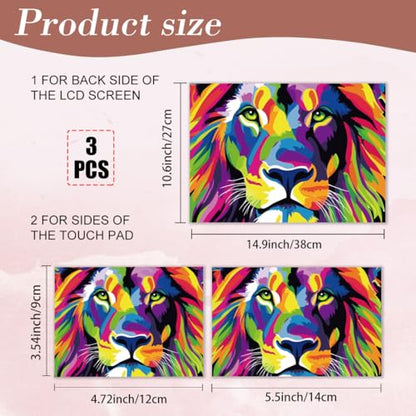 PLIGREAT Colorful Lion Laptop Sticker Decals, 12" 13" 13.3" 14" 15" Laptop Skin Stickers Abstract Paint Universal Removable Vinyl Notebook Art Protector Netbook PC Cover Decal - color: Colorful Lion