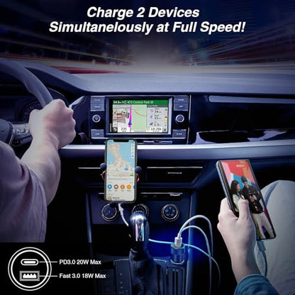 Car Charger, 5Pack 38W Dual Ports USB-C+USB-A Cigarette Lighter Adapter | Fast Charging Car Phone Charger for iPhone 17 Pro Max 16 16e 15 14, Samsung S24, Pixel Cargador para Carro Phone Plug - color: 5-Pack Black