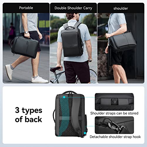 Muzee Laptop Backpack for Men,15.6 Inch Slim Business Backpack with USB Charging Port,Water-Resistant High-Tech Daypack Casual Backpack Fits for Office Travel Daily Commut