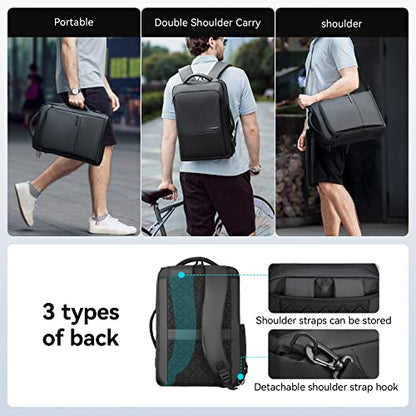 Muzee Laptop Backpack for Men,15.6 Inch Slim Business Backpack with USB Charging Port,Water-Resistant High-Tech Daypack Casual Backpack Fits for Office Travel Daily Commut