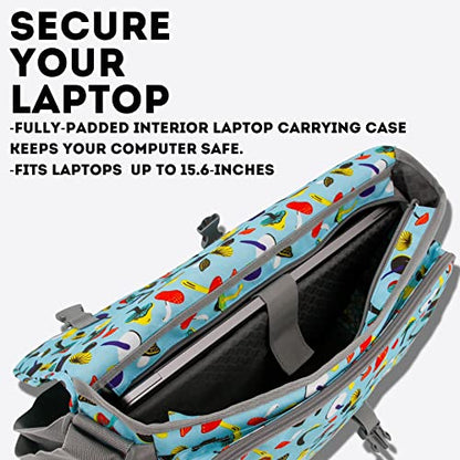 J World New York Thomas Laptop Messenger Bag for Women & Men. Kids Computer Bookbag - color: Skyshroom