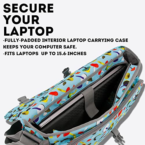 J World New York Thomas Laptop Messenger Bag for Women & Men. Kids Computer Bookbag - color: Skyshroom
