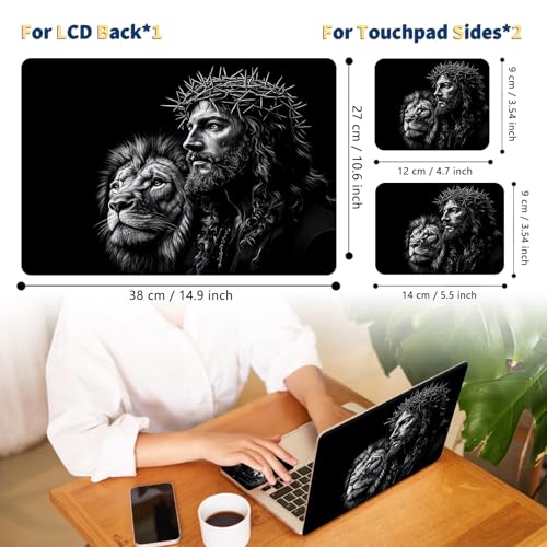 Universal Laptop Skin for 13-16 Inch Laptops,Vinyl Protective Sticker Decal,Easy DIY Trim-to-Fit for HP/Dell/MacBook,Bubble-Free & Removable,Jesus Lion - color: Jesus Lion