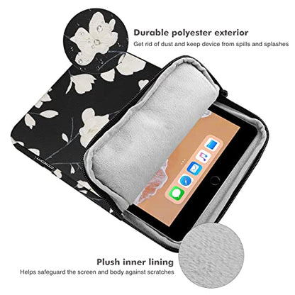 MoKo 9-11 Inch Tablet Sleeve Bag Padded Protetive Carrying Case | Fits New 11inch iPad Air M4, iPad A16 2025, iPad Pro 11 M4, Air 5/4/3, iPad 10/9/8th Gen, Tab S8/S9 11", Magnolia - color: Black & White Magnolia, size: 9-11 inch