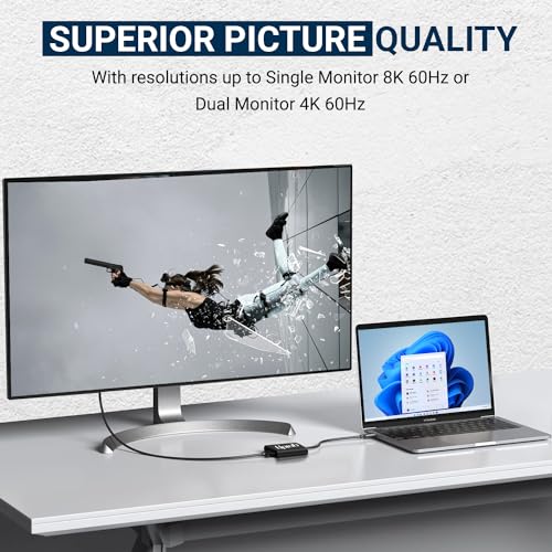 uptab USB C to Dual DisplayPort Adapter Hub, Extended Dual 4K 60Hz Display Port Multi Monitors Converter for Dell XPS 13 15, Lenovo Yoga, Sumsung HP, Chromebook, etc
