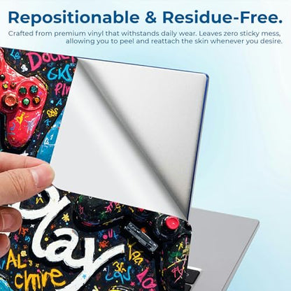 Reusable Universal Laptop Skin Sticker, Cut to Fit for 11.6–15.6 Inch Laptops, Waterproof Protective Film, No-Residue - Play Games - color: Play Games