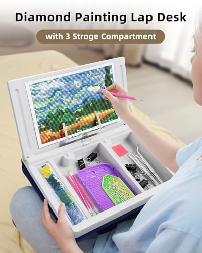 Lap Desk with Storage Cushion with iPad Slot Magnetic WhiteBoard | Washable Portable Writing Laptop Lap Desk for Home Office Couch Bed - Fits Up to 15.6 Inch Laptop