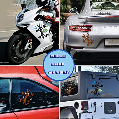 2 Pcs 10" 6.1" Reflective Scratch and Dent Fix Car Sticker, Funny Cartoon Coyote Splash Into Pieces, Bumper Stickers for Jeep, Truck, Motorcycle, Laptop, Skateboard, Window Decals Band-Aid Stickers - color: Coyote-l