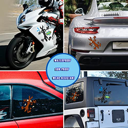 2 Pcs 10" 6.1" Reflective Scratch and Dent Fix Car Sticker, Funny Cartoon Coyote Splash Into Pieces, Bumper Stickers for Jeep, Truck, Motorcycle, Laptop, Skateboard, Window Decals Band-Aid Stickers - color: Coyote-l