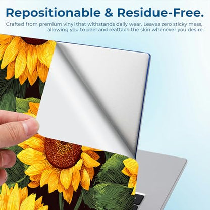 Reusable Universal Laptop Skin Sticker, Cut to Fit for 11.6–15.6 Inch Laptops, Waterproof Protective Film, No-Residue - Sunflowers - color: Sunflowers
