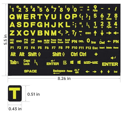 English Keyboard Letter Stickers Large Print Full Size Universal PC Computer Laptop Desktop Keyboard Replacement English Keyboard Stickers, QWERTY Alphabet Keyboard Stickers -1PCS - color: English-full Keyboard