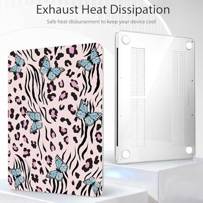 Tuiklol for 2026 MacBook Neo 13 Inch A18 Pro Chip Case, (Model A3404) Anti-Scratch Anti-Drop Slim Hard PC Shell Case with Shockproof Protective MacBook Neo Laptop Cover, Leopard Butterfly - color: Leopard butterfly