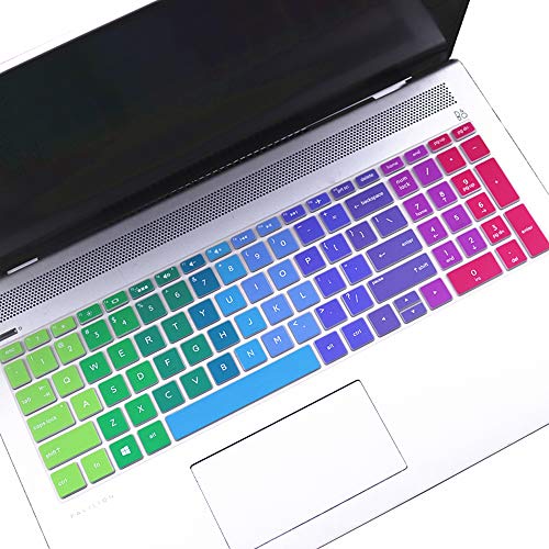Keyboard Cover for HP Laptop 15-db/da 15-dw 15-dy 15-ef 15-bs/bw 15t 15z 15.6" 15-dy5033dx 15-dy5073dx dy2073dx dy2702dx 15-dy2792wm 15-dw0083wm 15-ef1023dx ef2126wm ef2099nr, 17-by/bs/bw Skin,Rainbow - color: Rainbow