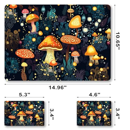 Laptop Skin Sticker Decal Cover, 11.6”12" 13" 13.3" 14" 15" 15.4" 15.6" Laptop Netbook Skin Sticker Cover Art Notebook Protector (2 Wrist Pad Included), Removable Reusable, Cute Fantasy Mushroom - color: Cute Fantasy Mushroom