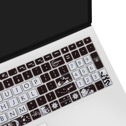 Cute Keyboard Cover for Dell Inspiron 15 3000 5000 7000 3510 3511 3515 3525 3530 3535 5510 5515 5518 7510 15.6", Inspiron 16 7610, Vostro 15 3510 5510 5515, Latitude 3520, Sun and Moon - color: Sun and Moon